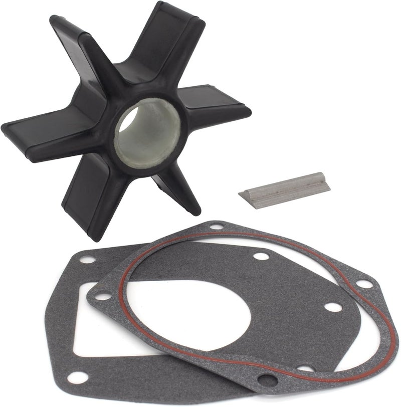 QUICKMARINER 43026T2 Water Pump Impeller Service Kit for Mercury Marine Force 30-300 HP Outboard Motor and MerCruiser Alpha 1 Gen 2 Drives Replacement 47-43026T2 Sierra 18-3056 with Key and Gaskets - Image 1